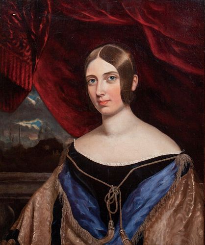 PORTRAIT OF YOUNG QUEEN VICTORIA OIL PAINTING