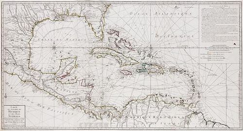 (MAP) BUACHE, PH. DEZAUCHE, J.A. Carte du Golphe du Mexique et des Isles Antilles Reduite ..... Paris, 1780.