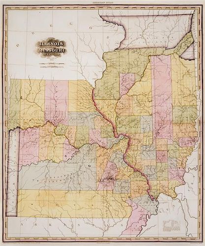 (MAP) TANNER, HENRY SCHENCK. Illinois and Missouri. Phildelphia, 1825