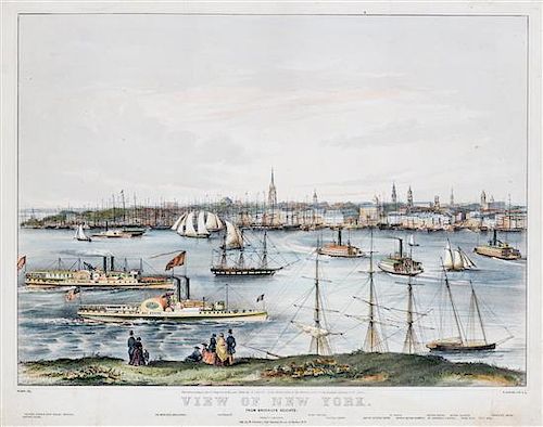 CURRIER, NATHANEIL View of New York from Brooklyn Heights. New York, 1849.