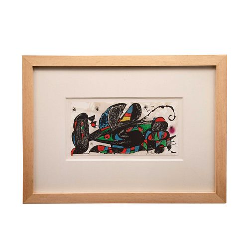 JOAN MIRÓ (Barcelona, España, 1893 - Palma de Mallorca, España, 1983 Miró escultor, Irán, 1975. Litografía Firmada en plancha<...