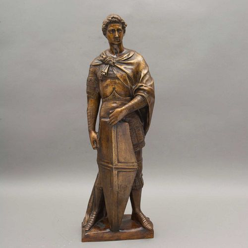 ANÓNIMO. SAN JORGE DE DONATELLO. SXX. Elaborado en bronce patinado. 80 cm de altura.
