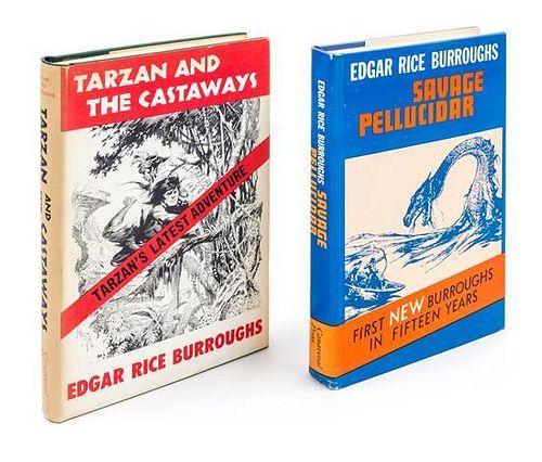 * BURROUGHS, EDGAR RICE. Two first editions pub. by Canaveral Press: Savage Pellucidar (1963) and Tarzan and the Castaways (1965