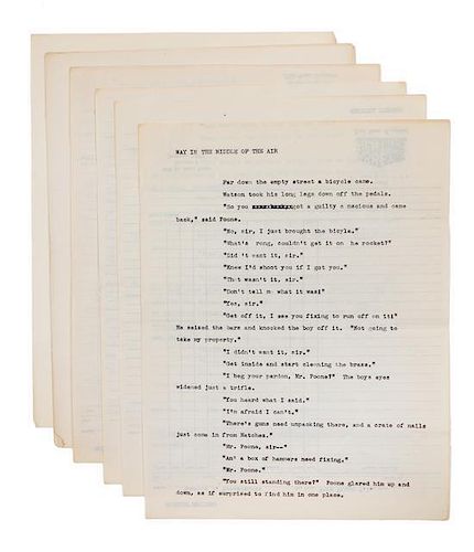 * BRADBURY, RAY. Way Up in the Air. Typescript draft with ALS from Roy Squires.