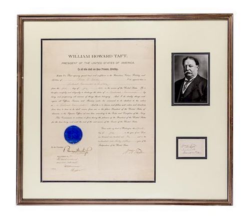TAFT, WILLIAM HOWARD. Document signed, Washington, July 15, 1935. Appointment. Countersigned by Winthrop.