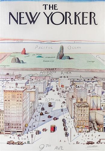 (CARICATURES) STEINBERG, SAUL. View of the World from 9th Avenue