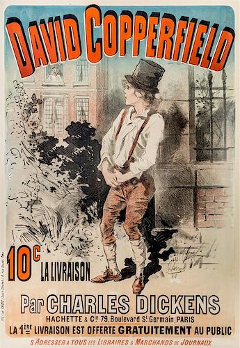 CHERET, JULES. David Copperfield. Color lithograph. Paris, 1884