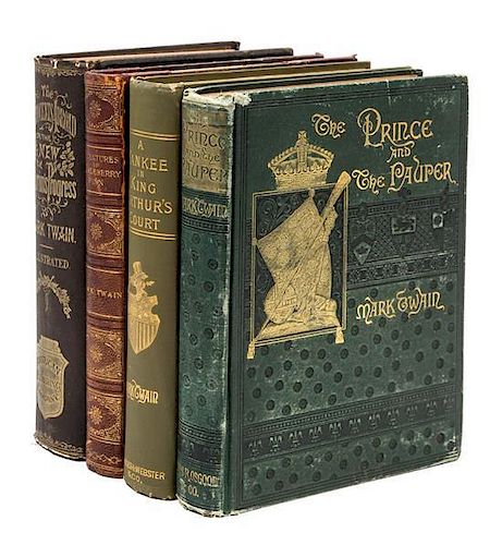 TWAIN, MARK  Collection of four first editions, various printings.  1870-1889