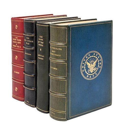 (BINDINGS) WORLD WAR II Group of four works relating to WWII. All finely bound. Various authors. Various dates.