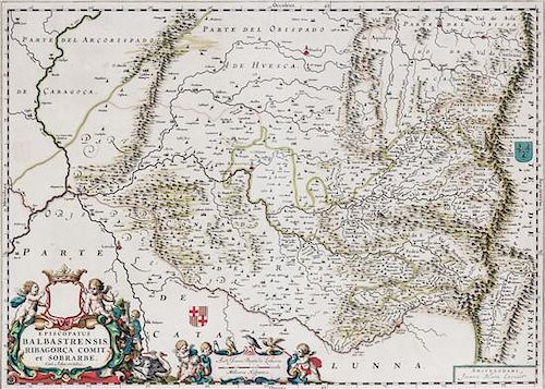 (MAP) BLAEU, JOAN Episcopatus Balbastrensis, Ribagorca Comit. et Sobrarbe cum Adjacentibus. Amsterdam: 1664.