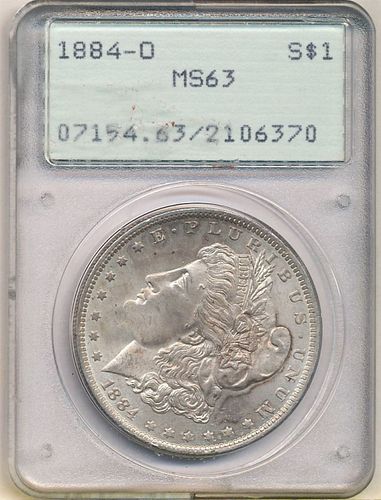 1884-O Morgan Silver Dollar OGH PCGS MS63