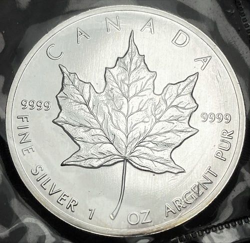 1988 Canada $5 Maple Leaf .9999 Silver 1 ozt