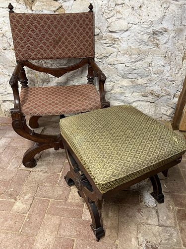 Victorian Chair and Ottoman