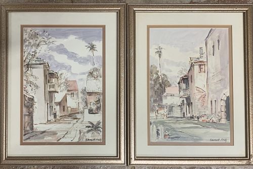 Two Emmett Fritz Florida Watercolors