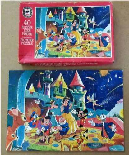 Disney Gang Puzzle 1960s Bantum Pocket 40 piece complete in box