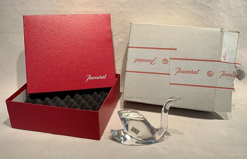 SIGNED BACCARAT SWAN in box w/ Original Packaging