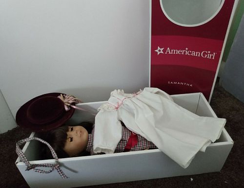  American Girl Doll Boxed 18" Samantha with two outfits 