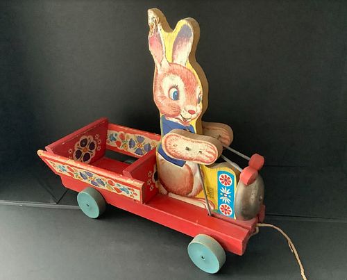 Fisher Price #604 Bunny wodd Pull Toy