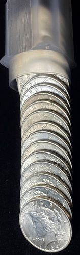 Spectacular MS63++ Roll (20) 1924 Peace Silver Dollars