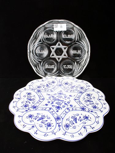 TWO PASSOVER SEDER PLATES