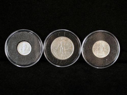 1944 AND 1945 PHILIPPINES 50 20 AND 10 CENTAVOS COINS