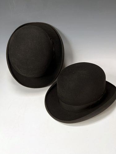 MENS BLACK CARLSON & DOBBS DERBY BOWLER HATS