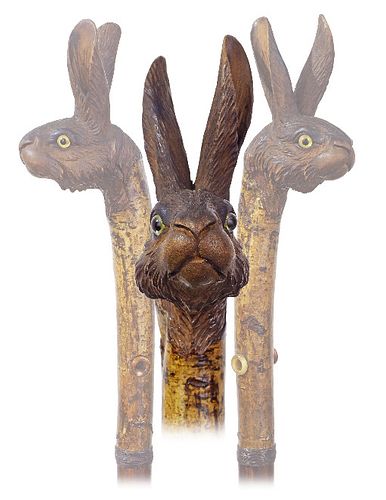 Folk Art Rabbit Cane