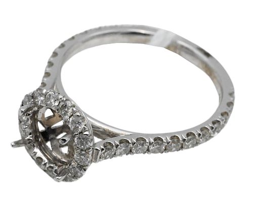 18 Karat White Gold Engagement Ring Setting Only