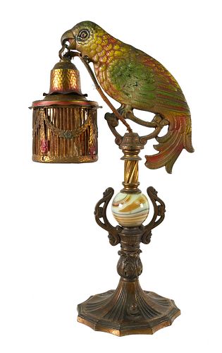 Antique Art Deco Parrot Lamp