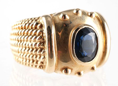 14k Gold One-Carat SAPPHIRE Ring