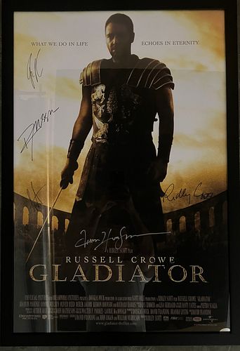 Gladiator cast signed movie poster
