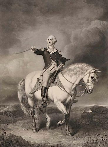 Washington, George (1732-1799) Washington Receiving a Salute on the Field of Trenton.