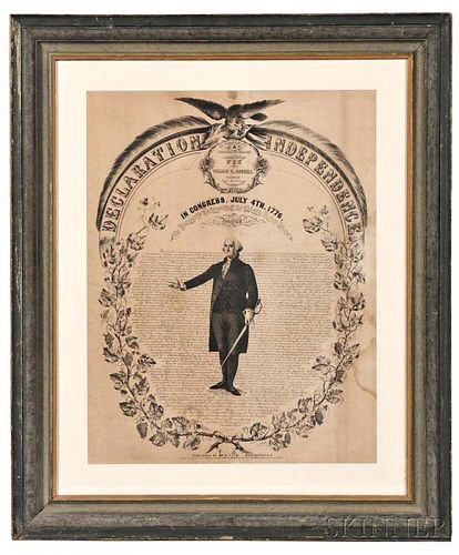 Washington, George (1732-1799) Full-length Portrait set into the Declaration of Independence.