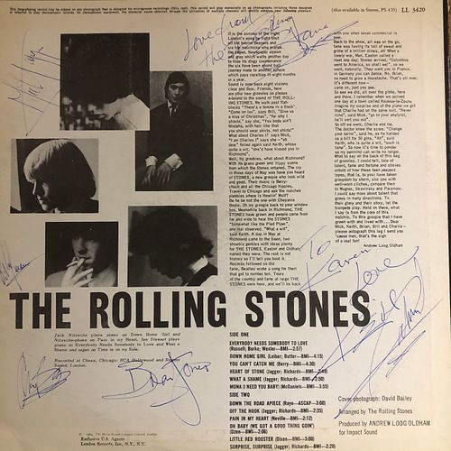 Rolling Stones NOW! signed album Brian Jones