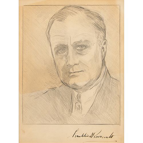 Franklin D. Roosevelt Signed Sketch