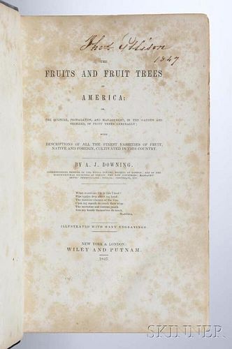 Downing, Andrew Jackson (1815-1852) The Fruits and Fruit Trees of America.