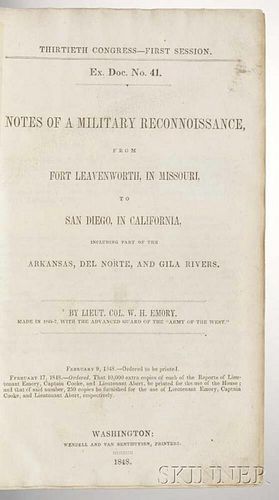 Emory, William Hemsley (1811-1887) Notes of a Military Reconnaissance.