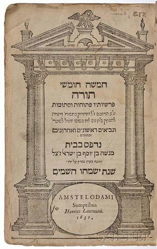 Hebrew Bible, 1630; Bound with The Whole Book of Psalmes  , 1636.
