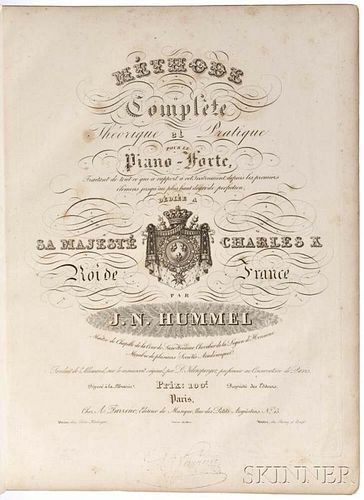 Hummel, Johann Nepomuk (1778-1837) Methode Complete Theoretique et Practique pour le Piano-Forte.