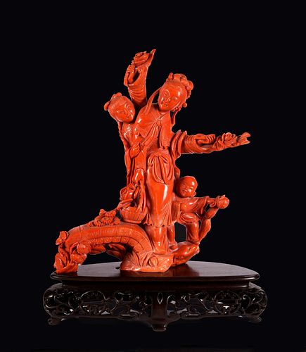 GROUP IN RED CORAL BEIJING WORKMANSHIP
