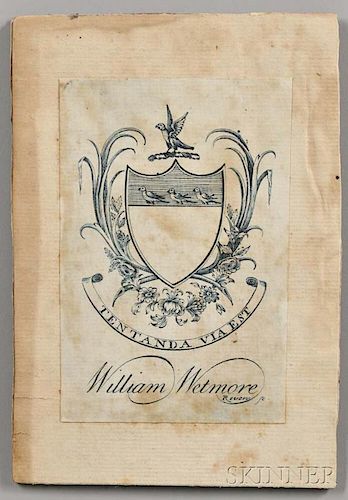 Revere, Paul (1735-1818) Engraved Bookplate of William Wetmore.