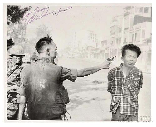 Adams, Eddie (1933-2004) Signed Photograph, General Nguyen Ngoc Loan executing a Viet Cong Prisoner in Saigon  , 17 June 1969