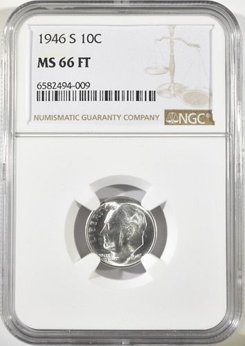 1946-S ROOSEVELT DIME NGC MS-66 FT