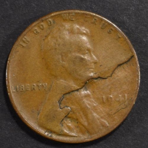 1941 LINCOLN CENT VERY COOL PLANCHET LAMINATION