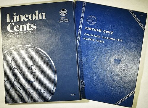 2 ALBUMS OF LINCOLN CENTS 1941-1974 & 1975