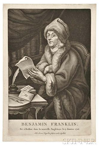 Rugendas, Johann Lorenz (1775-1826) Benjamin Franklin, né à Boston, dans la nouvelle Angleterre le 17 Janvier 1706.