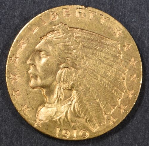 1910 GOLD $2.5 INDIAN  BU