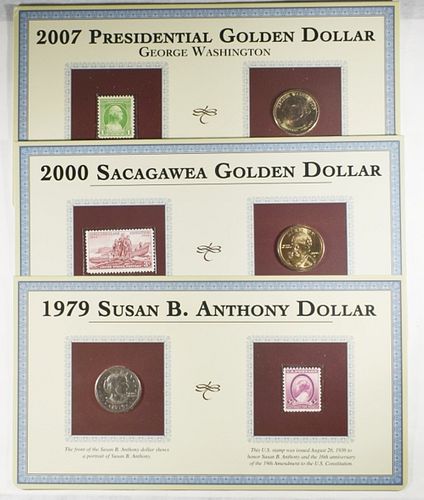 (3) DOLLAR COIN AND STAMP COLLECTORS SETS