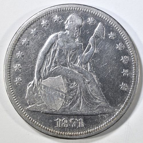 1871 SEATED LIBERTY DOLLAR XF