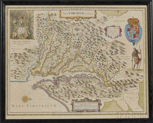 Virginia. Henricus Hondius (1597-1651) Nova Virginiae Tabula.